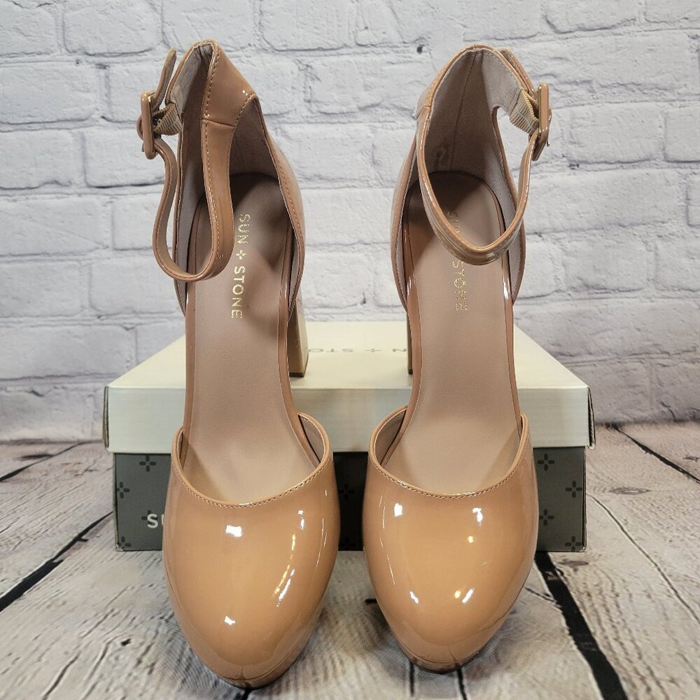 Sun + Stone Women's Estrella Block Heel Platform Pumps